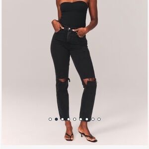 Abercrombie & Fitch Curve Love Ultra High Rise 90s Straight Leg Jeans
